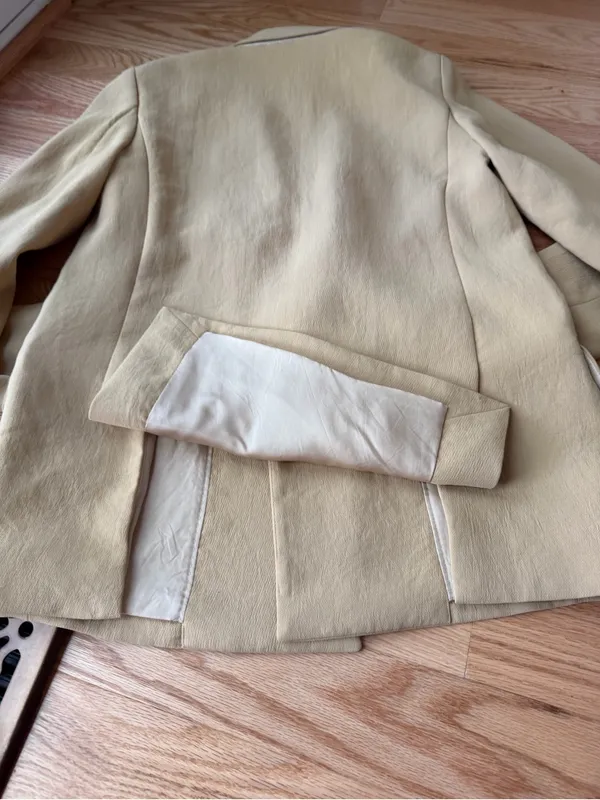 Wilfred Aritzia Camel Double Breasted Blazer Size 2 Tailored Neutral Jacket - Image 16