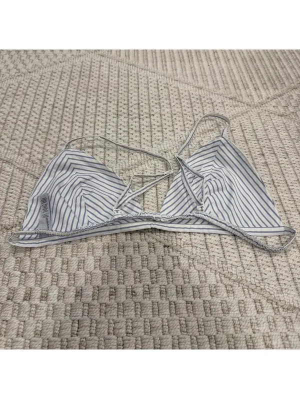Skims Cotton Poplin Bralette in Zen Blue Stripe - Image 5