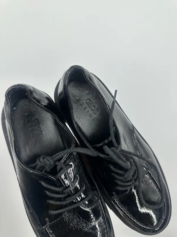 Asos Black Chunky Loafers Size Women's US 6 Grunge Goth Platforms - Image 6