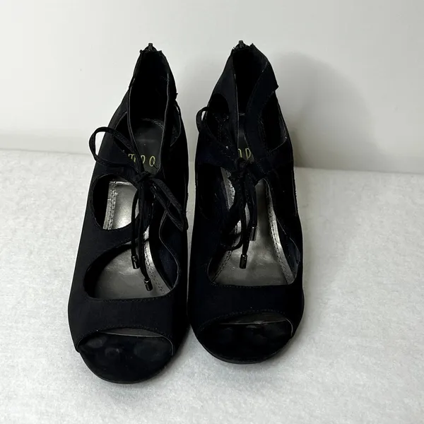 Impo Black Strappy Lace Up Heels - Image 2