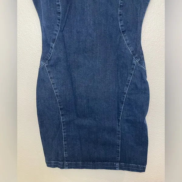 Guess Sofia Dark‎ Blue Denim Mini Dress Size M - Image 8