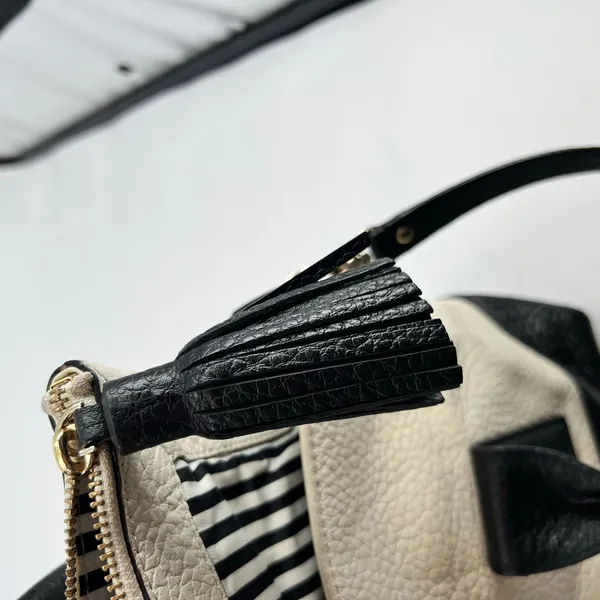 Kate Spade Southport Avenue Carmen Convertible Satchel Handbag Purse cream black - Image 11