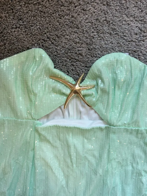 Mint Ombre Strapless Sequin Bodycon Dress Green - Image 3