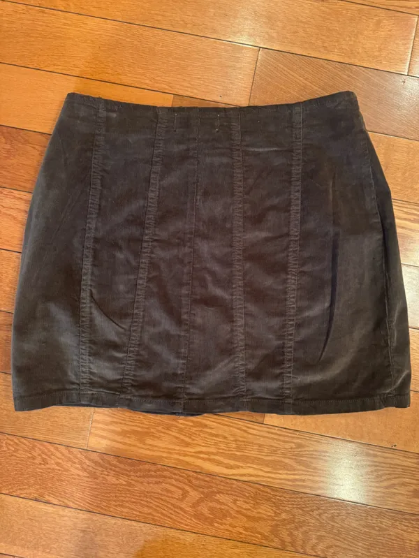 We The Free Free People Layla Corduroy Zip Front Mini Skirt Brown Size 12 - Image 4