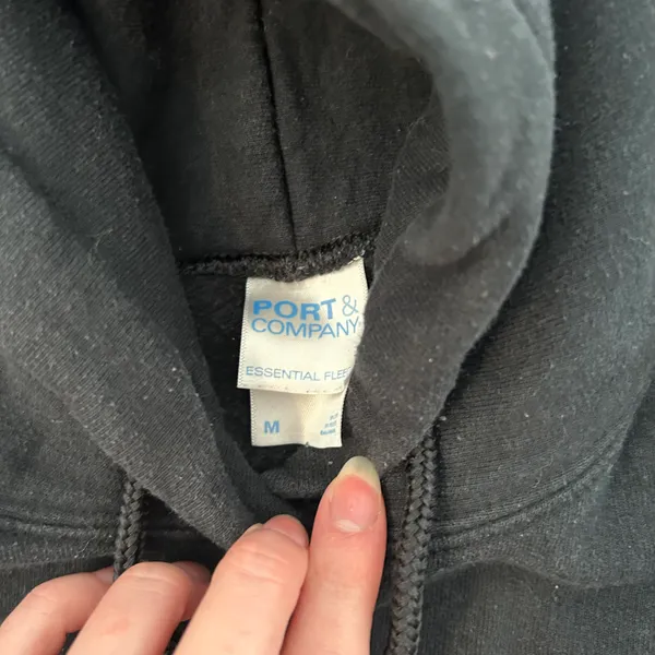 Pacific&Co Port & company black Hoodie with drawstring at the bottom - Image 3