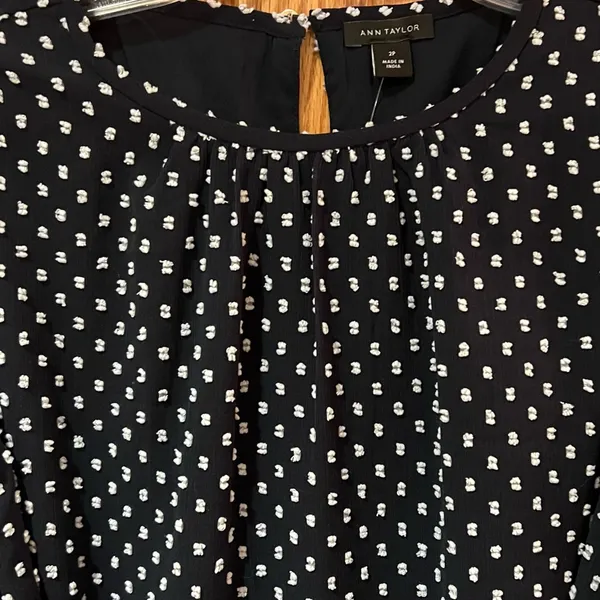 Ann Taylor‎ Clip Belted Mock Neck Shift Dress Night Sky Navy Blue Size 2 Petite - Image 8