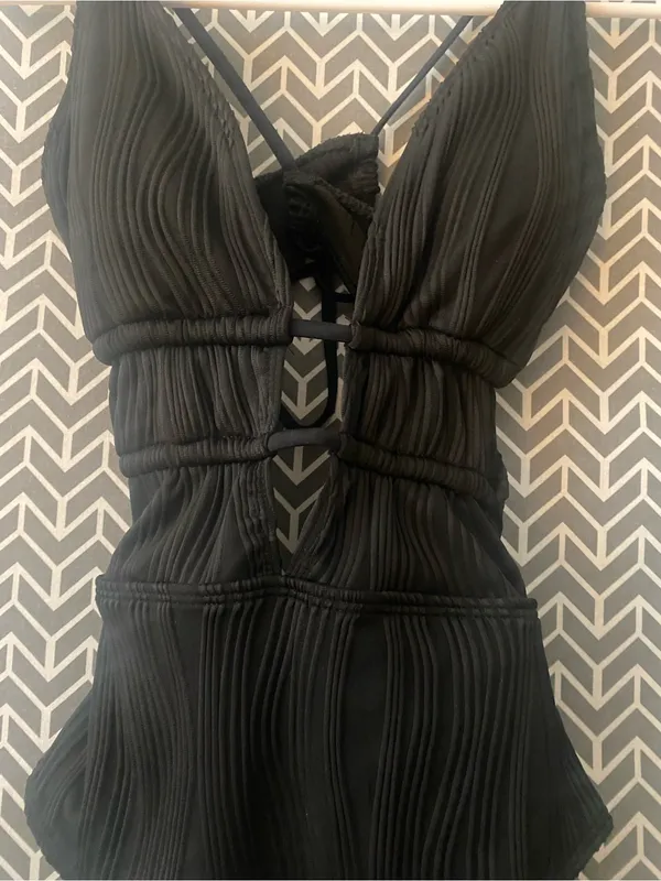 Black One Piece Swimsuit Size S - Image 3
