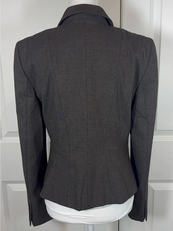 Ann Taylor Brown Blazer 6 Stretch Tailored Fitted Career Workwear Office Work - Image 2