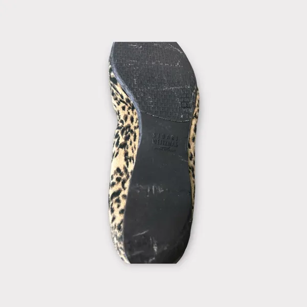 Stuart Weitzman Women Sz7 M Lastikon‎ Leopard Print Suede Ballet Flat Comfort - Image 5