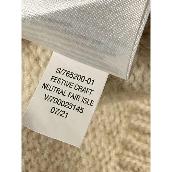Old‎ Navy Crew Neck Fair Isle Sweater Women Sz L Wool Blend Retro Boho Boxy Warm - Image 7