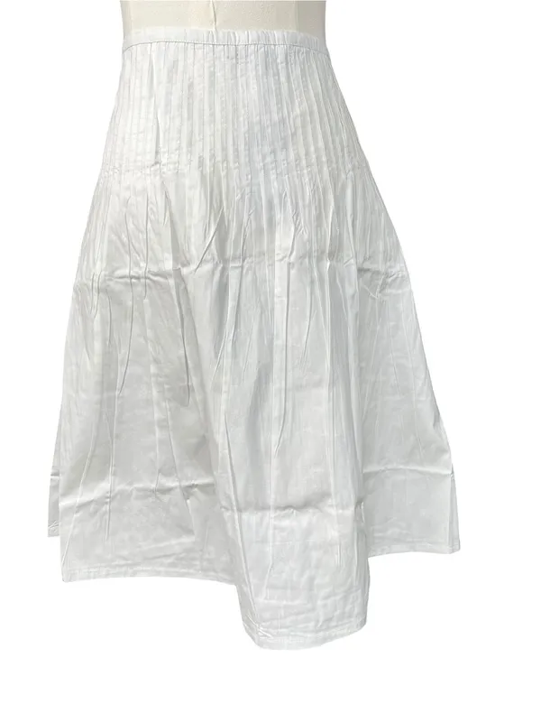 Motel Rocks Asada Pleated Waist Midi Skirt In Poplin White Size Medium NWT - Image 6