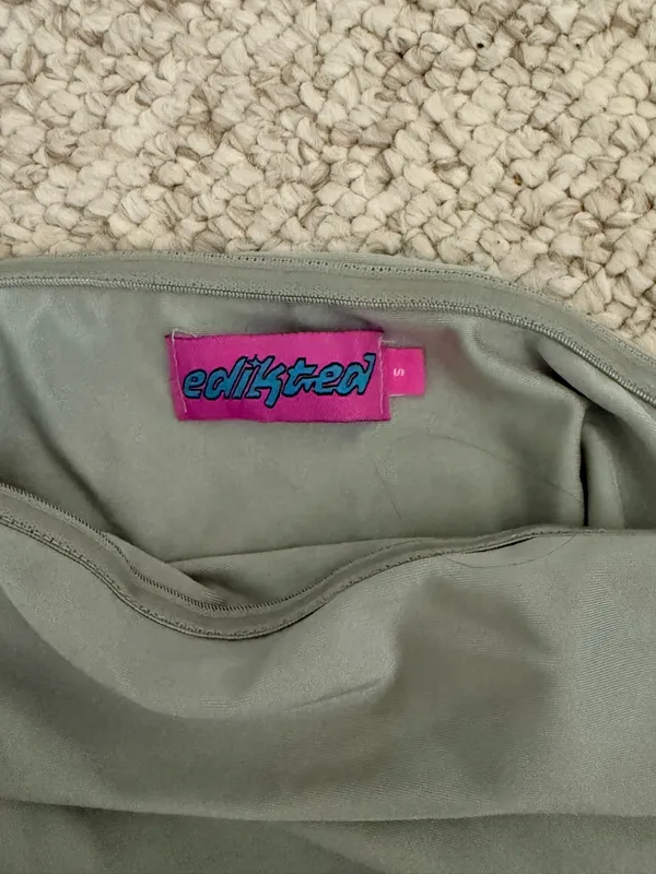 Edikted Tube Top Small Metallic Gray/ Green - Image 4