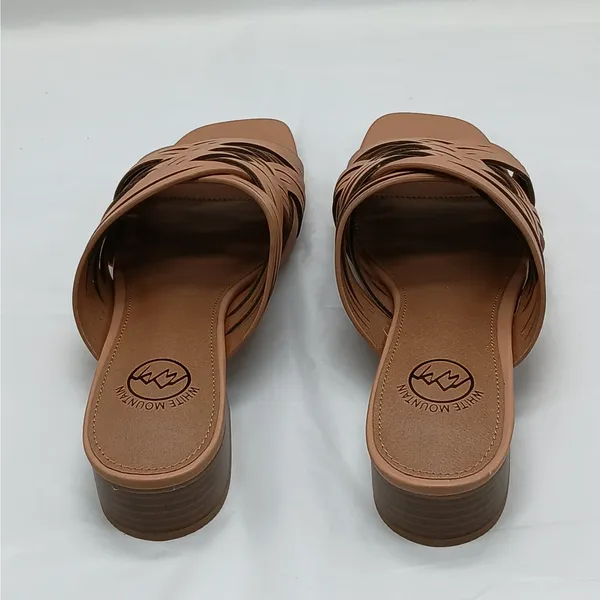 White Mountain Women's Sandals Slides Size 8M Brown Slip On Minimalist Shoes - Image 4