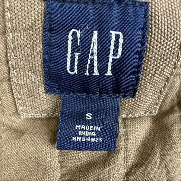 Y2K GAP Utility Parka Jacket Faux Fur Hood Tan Khaki Women’s Small - Image 6