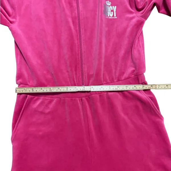 Juicy Couture Zip-up Velour Jumpsuit Hot Pink Y2K Soft Comfort Barbiecore‎ Sz M - Image 13