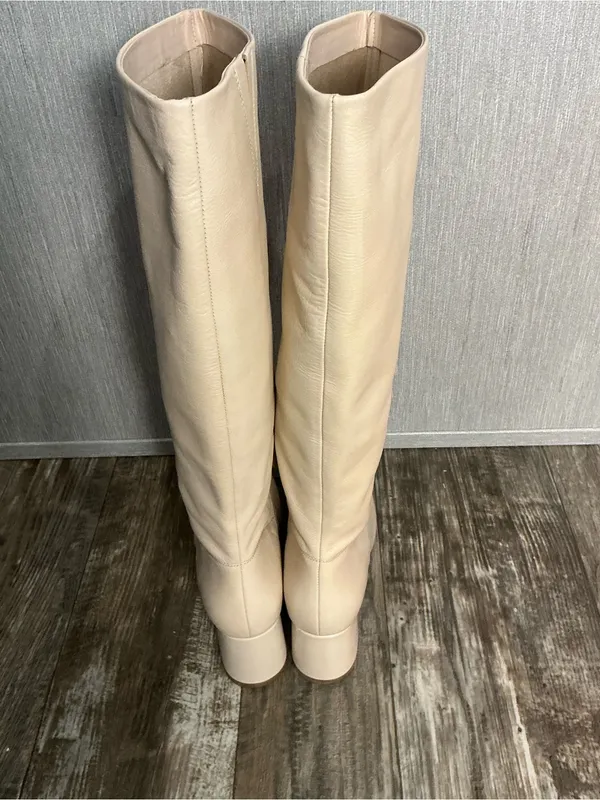 NWOB Seychelles Beige Knee High Block Heel Boots Size 10 - Image 11