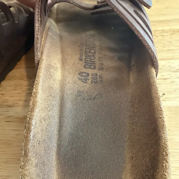 Birkenstock Granada Buckle Sandals Brown Oiled Leather EU 40 Soft Footbed 9-9.5 - Image 7