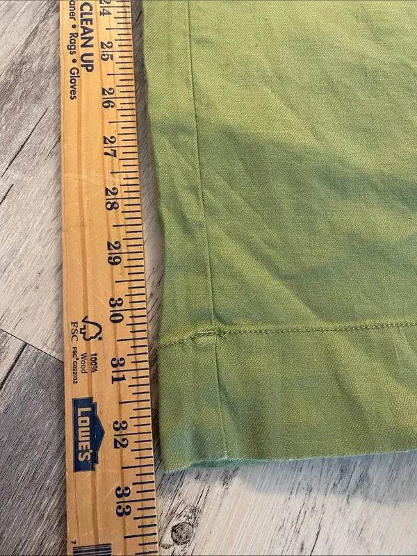 Maeve Anthropologie Colette Wide Leg Button Fly Linen Blend Cilantro 12 TALL - Image 4