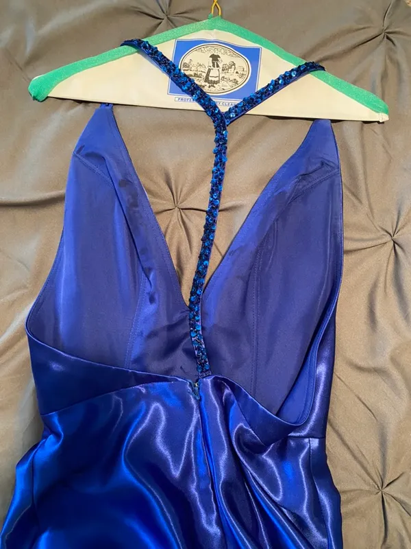 Custom Royal Blue Prom Dress Size 0 - Image 6