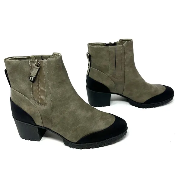 Dr. Scholls Shoes Size 9.5 Boots Tan Suede Side Zip‎ Comfort Round Toe Winter - Image 3