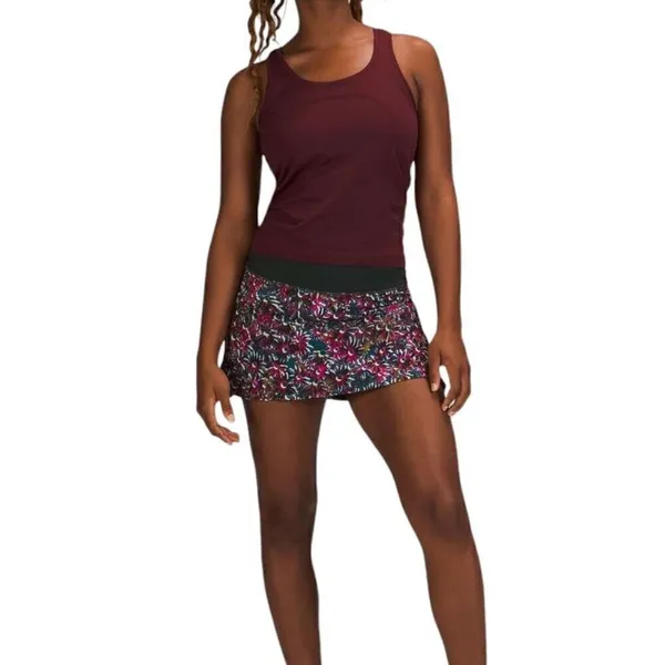 Lululemon Play Off the Pleats Mid-Rise Skirt *Floral Electric/ Rainforest Green - Image 11