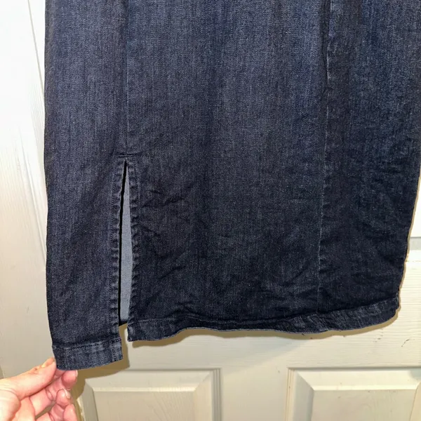 Alexia‎ Admor Sleeveless Denim Mini Dress With Floral Applique V-neck Women's 6 - Image 3