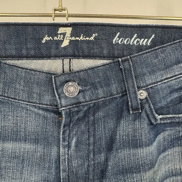 7 For All Mankind Bootcut Jeans Womens 31 Medium Wash Mid Rise Boho Casual Denim - Image 4