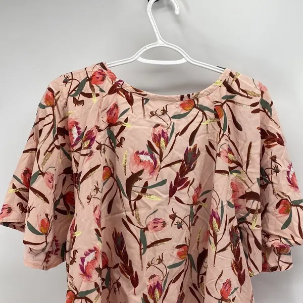 Ava & Viv peach pink floral summer peasant top - Image 6