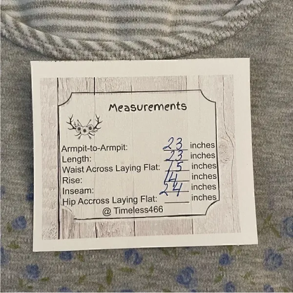 Cabernet Gray Blue floral Cotton 2 pcs Sleepwear Loungewear Capri SZ S - Image 8