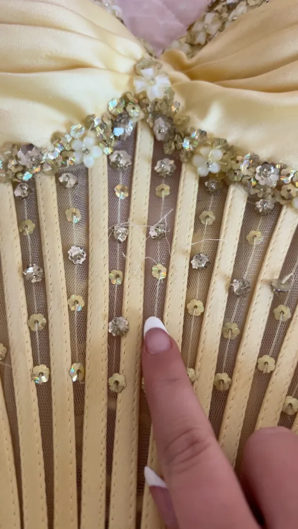 Yellow Dillard's Dress Prom - Image 4