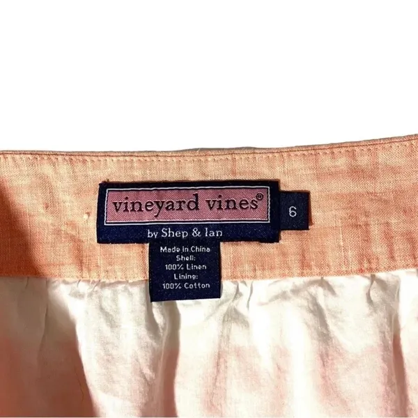 Vineyard Vines Ventura Coral Striped 100% Linen Skirt - Image 3