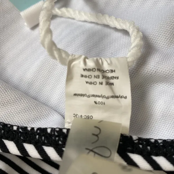 Cupshe striped black white high waist swim bottom small NWT - Image 7