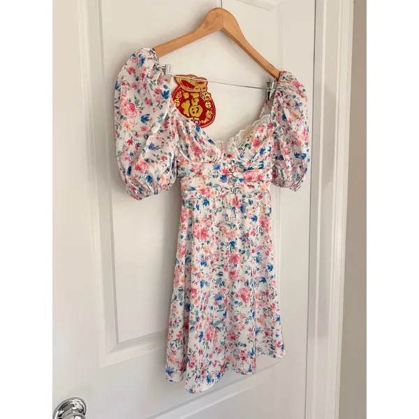 For Love And Lemons Juliet Floral Mini Dress‎ Spring Coquette Summer Size Small - Image 7