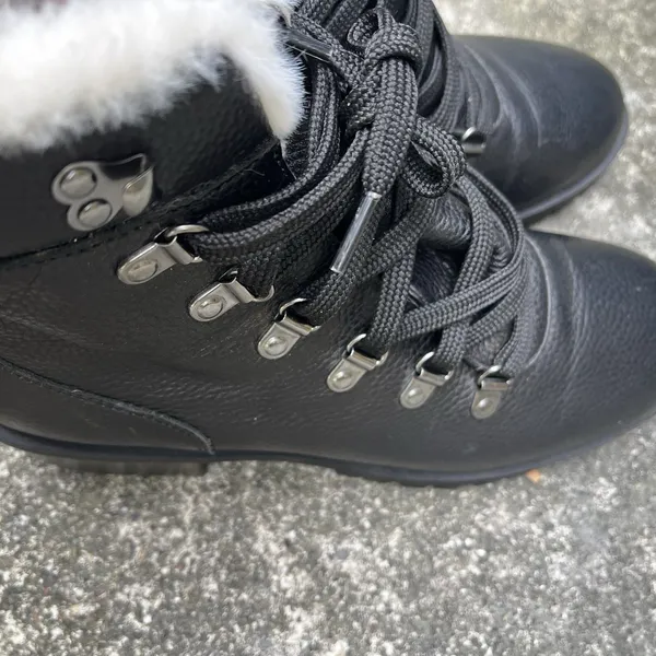 Caslon Black Leather Lace Up Combat Boots 8.5M Festival Rave Goth Gorpcore Punk - Image 5