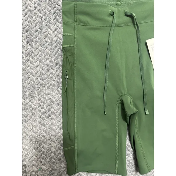 Lululemon Women's Green No Line HR Run Short Zip Pocket Size 0 NWT - Image 2
