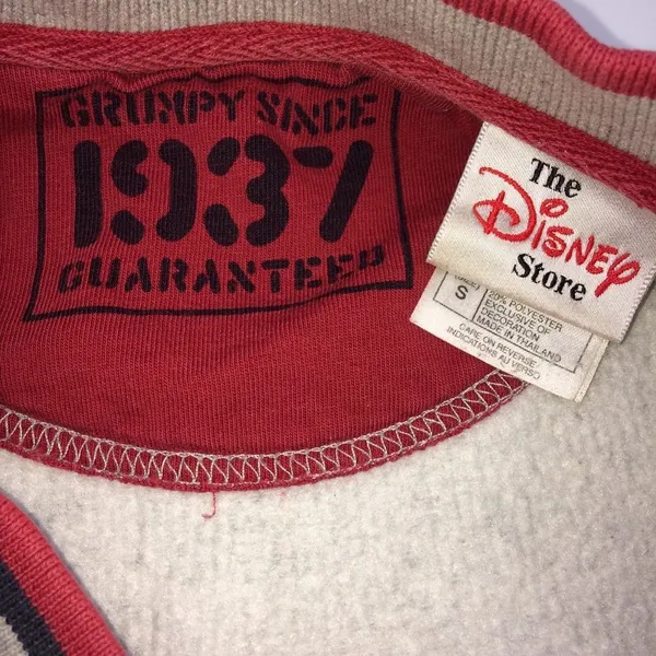 Disney Unisex Grumpy Gray w/Red/Black Trim Ribbed Textured Sweatshirt-Size Small - Image 12