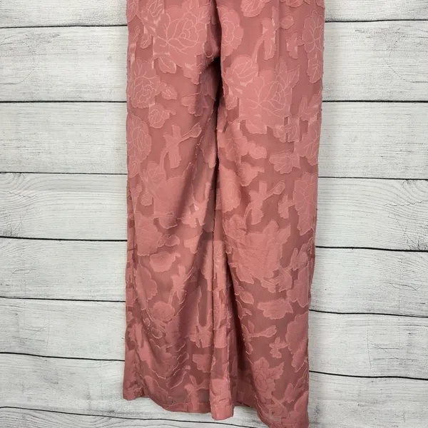 Lulus‎ Days of Beauty Rusty Rose Burnout Floral Surplice Jumpsuit Sz Small Party - Image 5