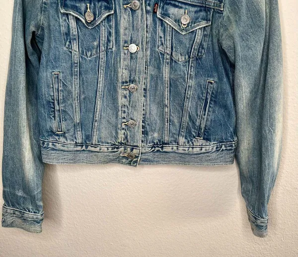 Levis Womens Blue Denim Fall Trucker Jean Jacket Medium pc9-70270-0073 Masc - Image 4