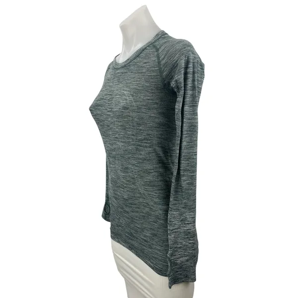 Lululemon Women Gray Heather Long Sleeve Yoga Workout Athletic T Shirt Tee Top 4 - Image 3