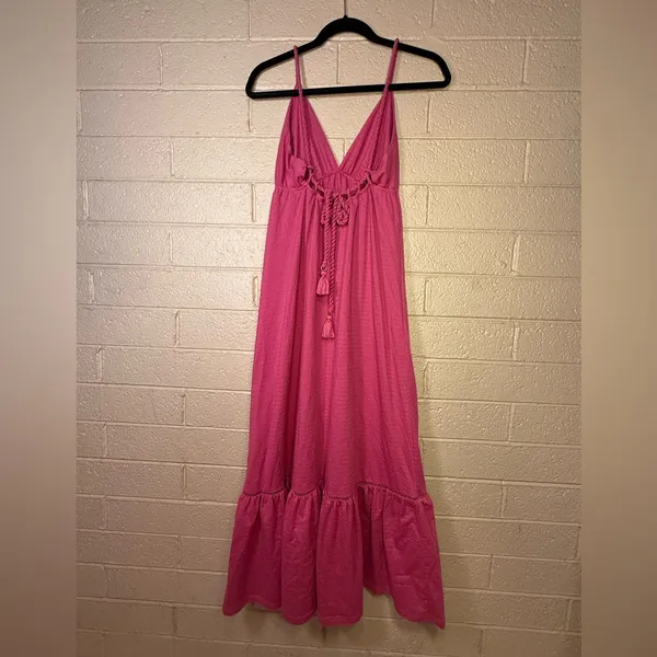 Blue steel Elegant Pink Halter Maxi Dress - Image 2