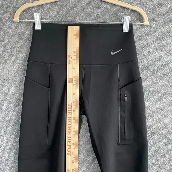 Nike Go Dri-Fit Black Leggings Pockets Zipper Activewear Gym Workout Sporty - Image 5