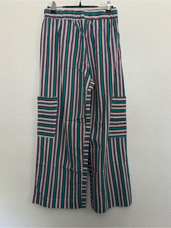 NEW Bohemian Striped Wide Leg Pants Small - Image 3