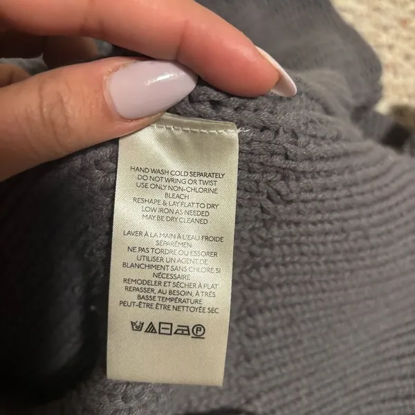 Free People Alli V-neck oversized Sweater Gray- Size XS - Image 11