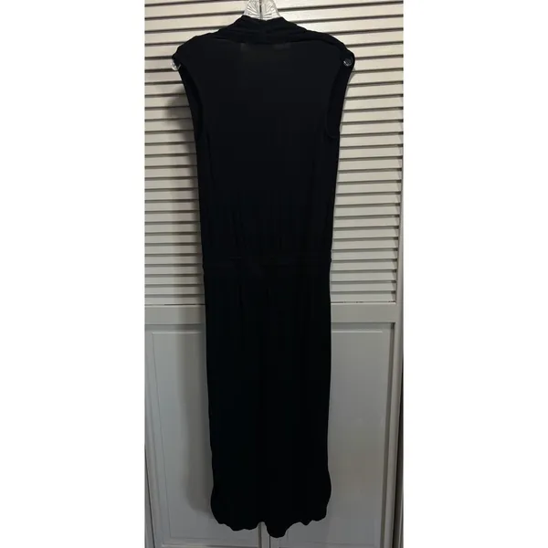 Oliviaceous Black Sleeveless Tank Maxi Dress Size Medium Elastic/Tie‎ Waist - Image 7
