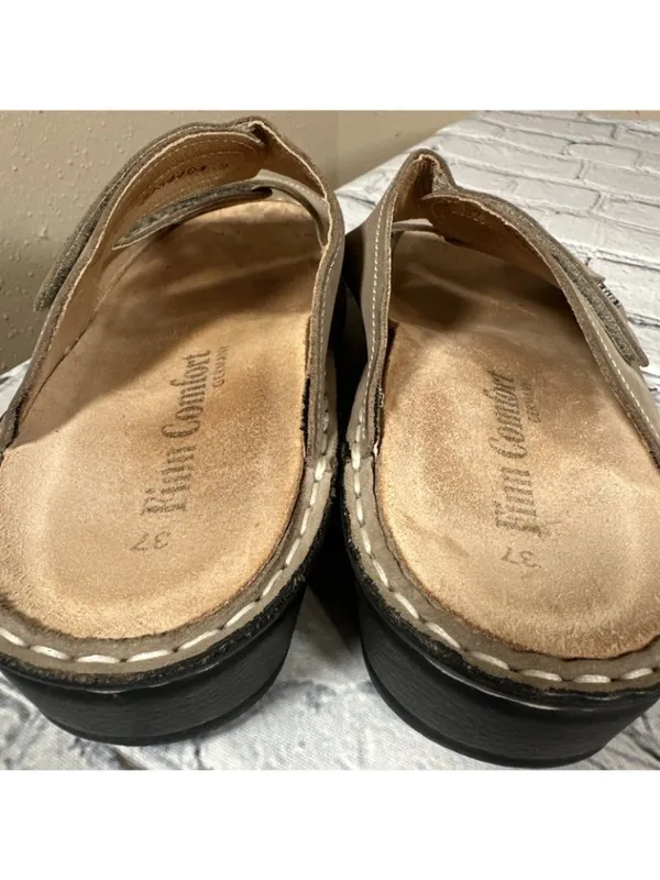 Finn Comfort Jamaika Jamaica Tan Double Strap Slip On Wedge Sandals Womens 37 /7 - Image 16
