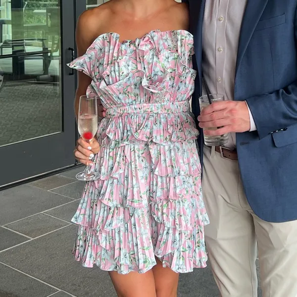 AMUR Floral Ruffle Mini Dress - Image 8