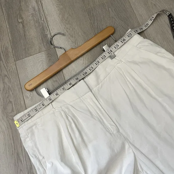 Abercrombie & Fitch Pants linen straight leg dress womens White size 12 petite - Image 4