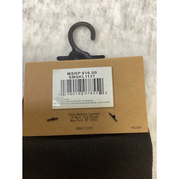 Steve Madden Womens 2 Pack Anklet Socks Black White Pointelle SMSKL1131 5-10 - Image 4