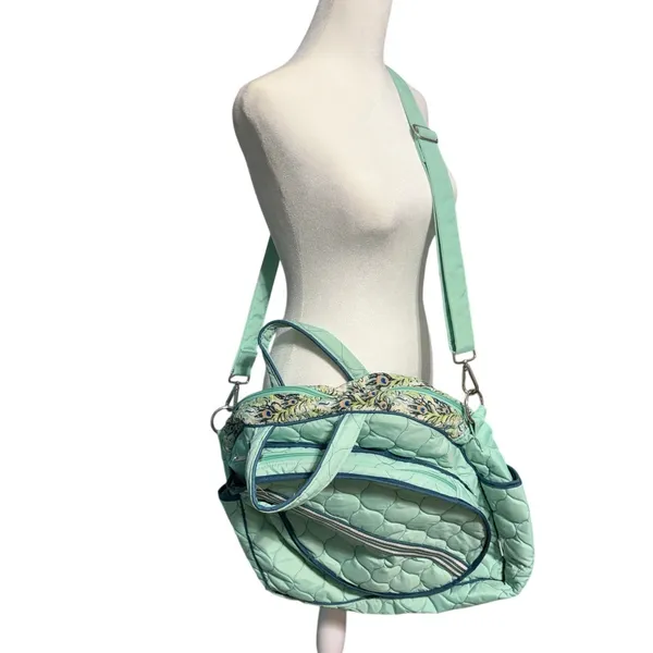 Cinda B. Tennis Tote Purely Peacock Quilted Crossbody Adjustable Sports - Image 7