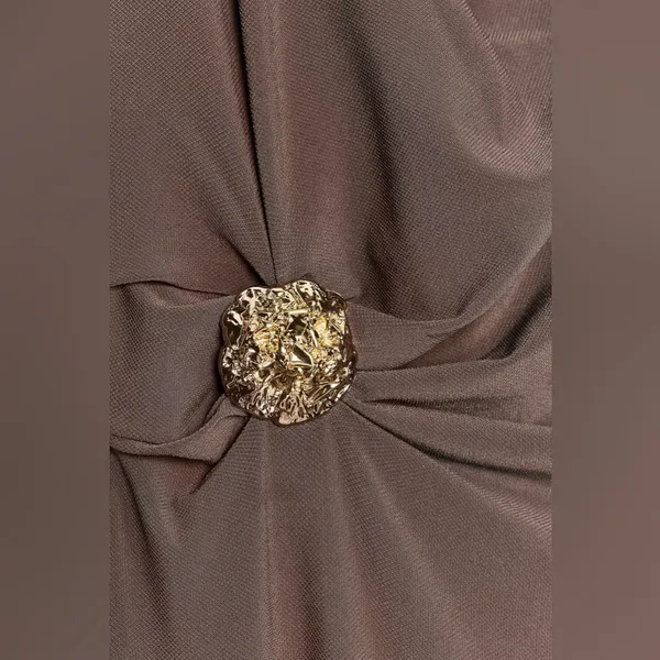 Nwt Zara Draped Dress With Hardware Size S - Image 9